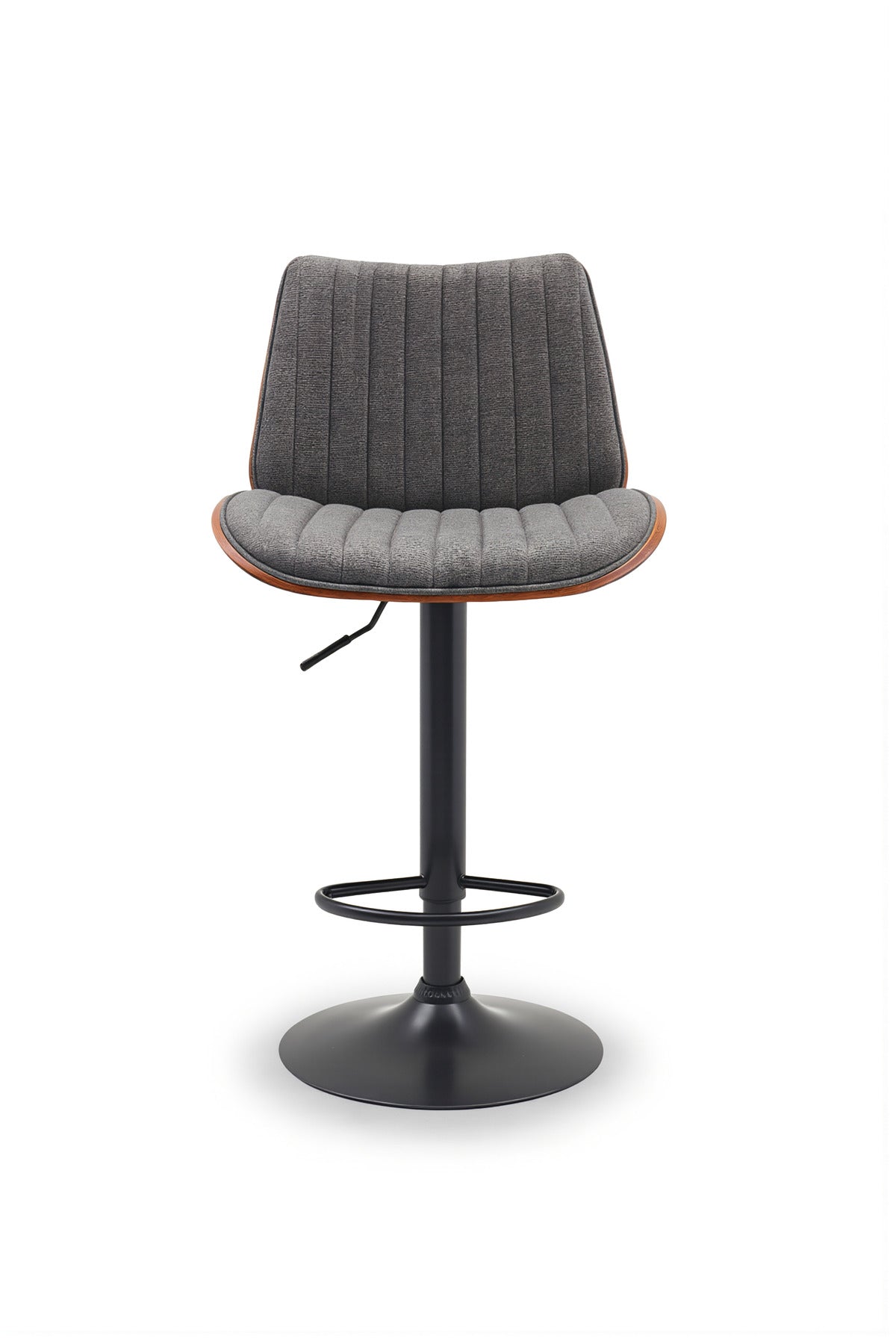 Dark Grey Adjustable Swivel Bar Stool for Kitchen Island & Counter, Soft Padded Modern Chair