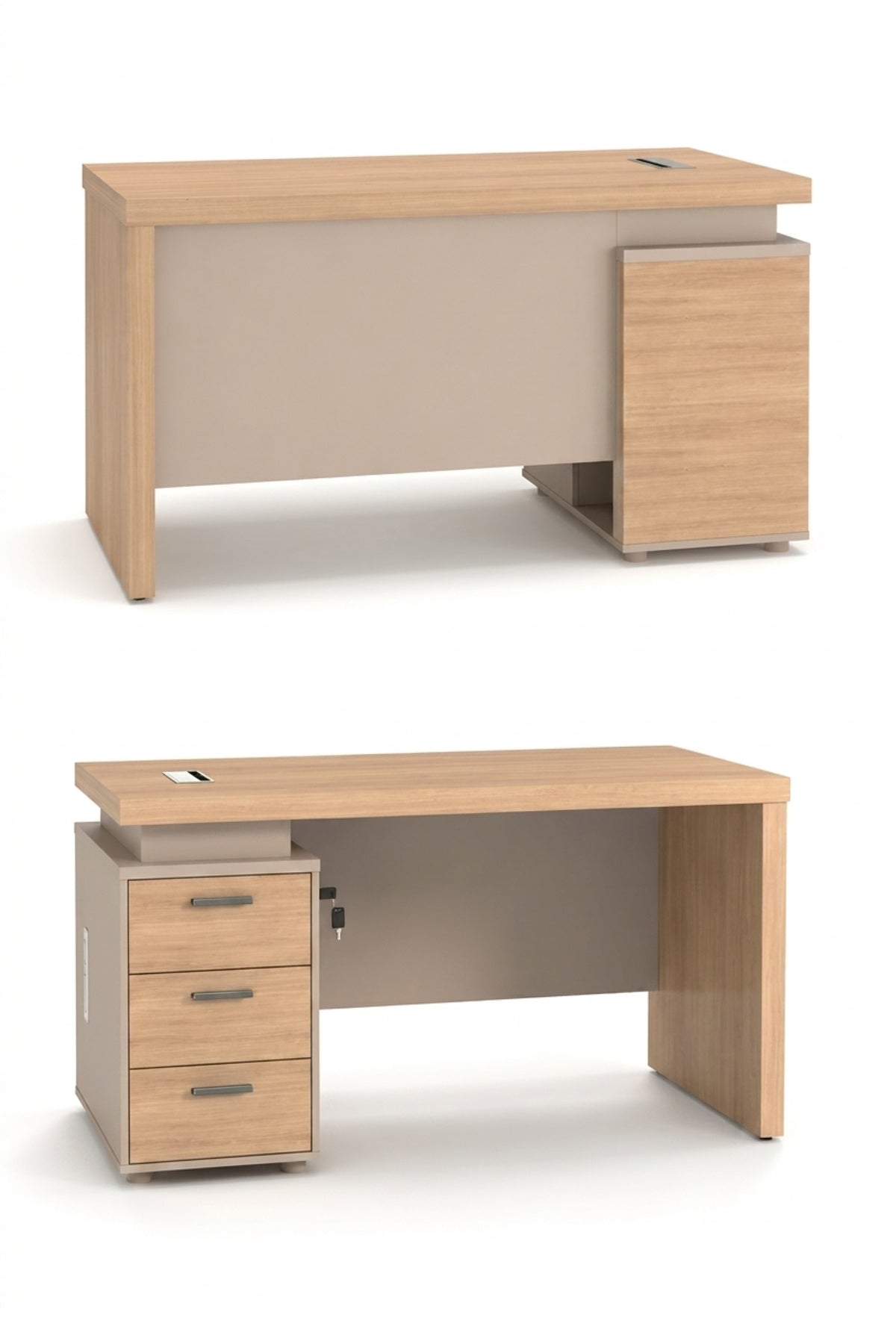 Modern Office Desk with 3 Drawer Pedestal √ê Wooden Executive Computer Workstation Desk