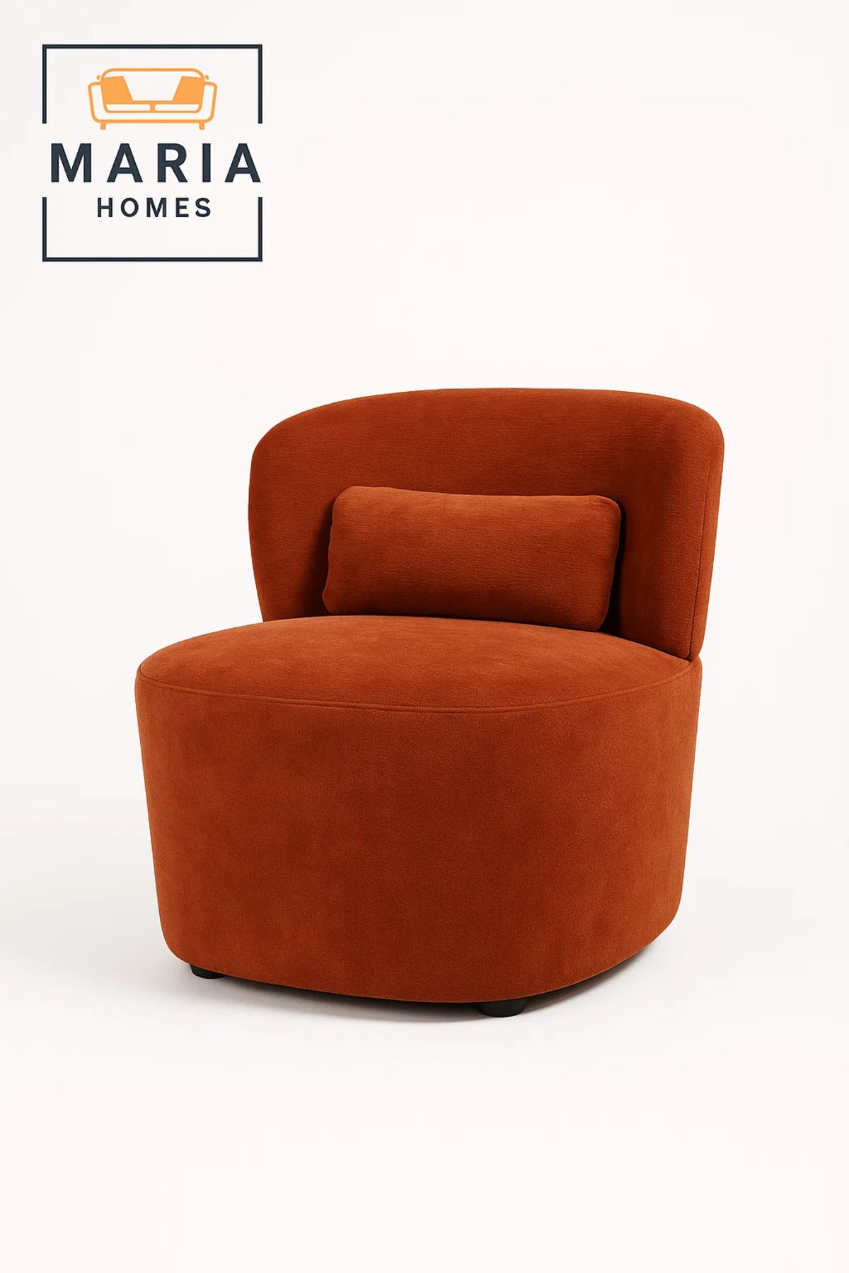 Modern Lounge Chair Ð Soft Orange Fabric Accent Chair with Back Cushion