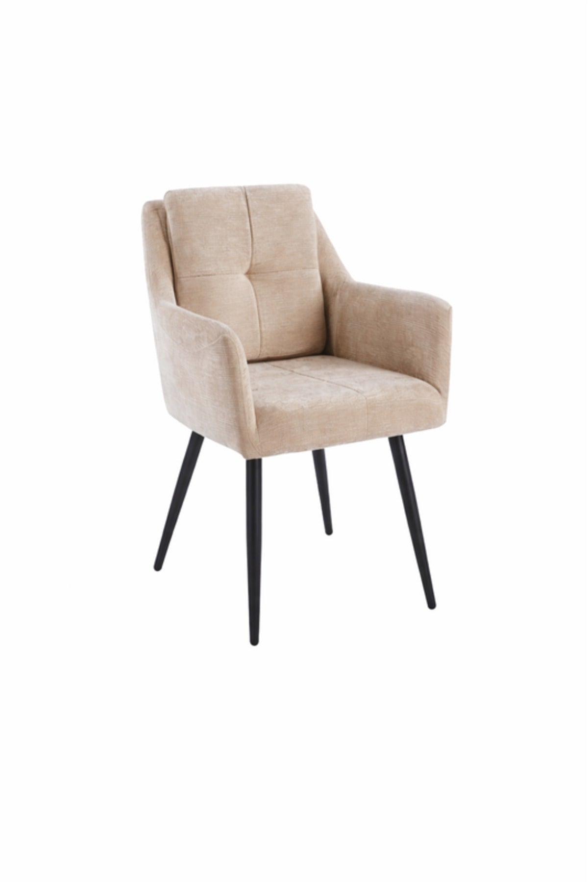 Light Beige Armchair with Black Legs, 86x50x44 CM light beige armchair Dining Room
