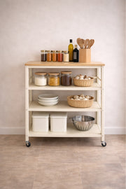 Multi-Tier Storage Shelf with Wheels 70_32_80 cm