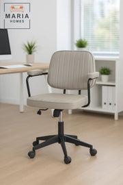 Compact Gray Office Chair with Cushioned Seat Height Ð Study or Home Office