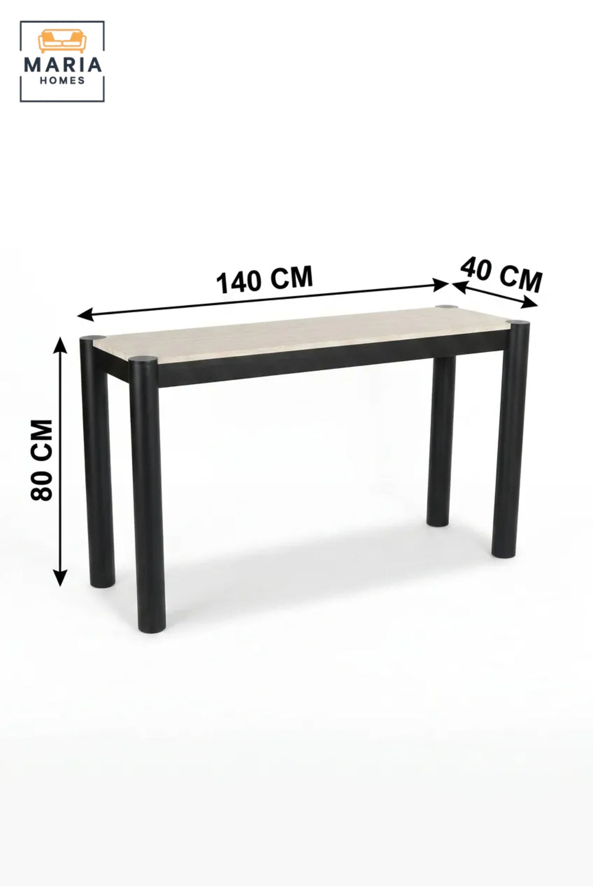 Modern Console Table with Wood Effect Top and Four-Leg Frame, Narrow Entryway Table for Hallway, Living Room, Foyer, Office and Reception Area