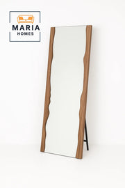 Wavy Edge Full-Length Mirror with Natural Wood Side Frame-size170*60 CM