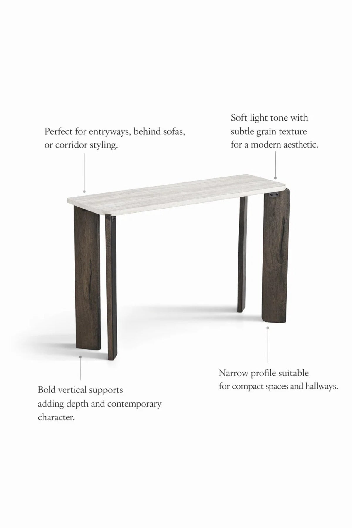 Modern Light Wood Console Table Entryway Hallway Furniture Narrow Sofa Desk Minimalist 120cm