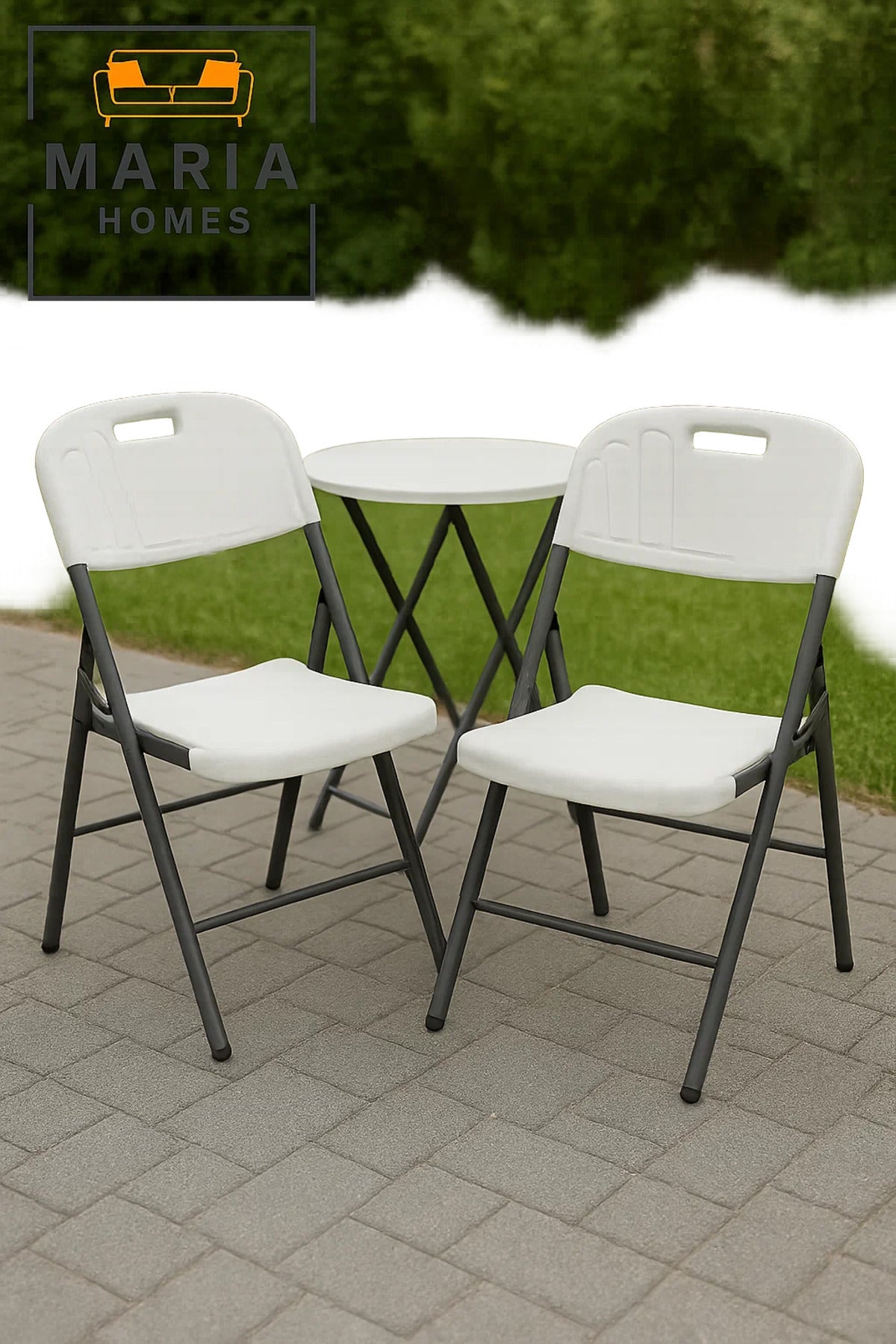 White Folding Plastic Chair with Steel Frame Ð Lightweight & Durable Seating for Events