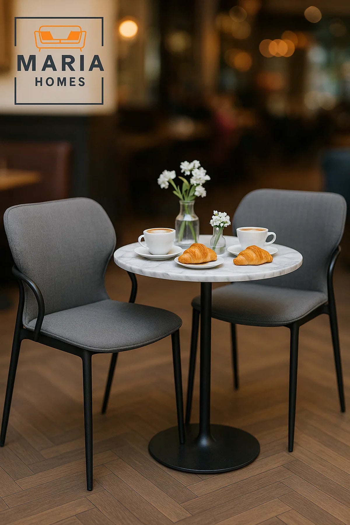 Modern Fabric Dining Chair with Metal Legs