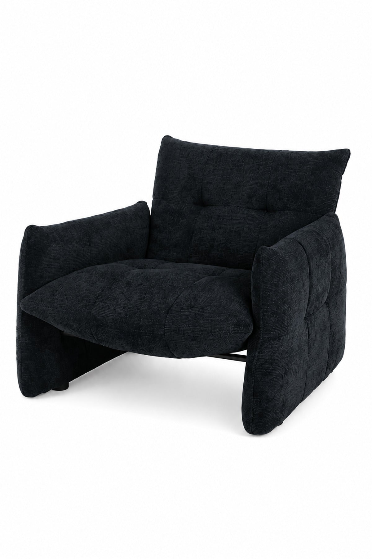 Modern Dark Blue Accent Chair Upholstered Lounge Armchair Comfortable Living Room Furniture
