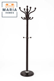 Modern Black Metal Coat Rack with Multi-Level Hooks and Stable Base