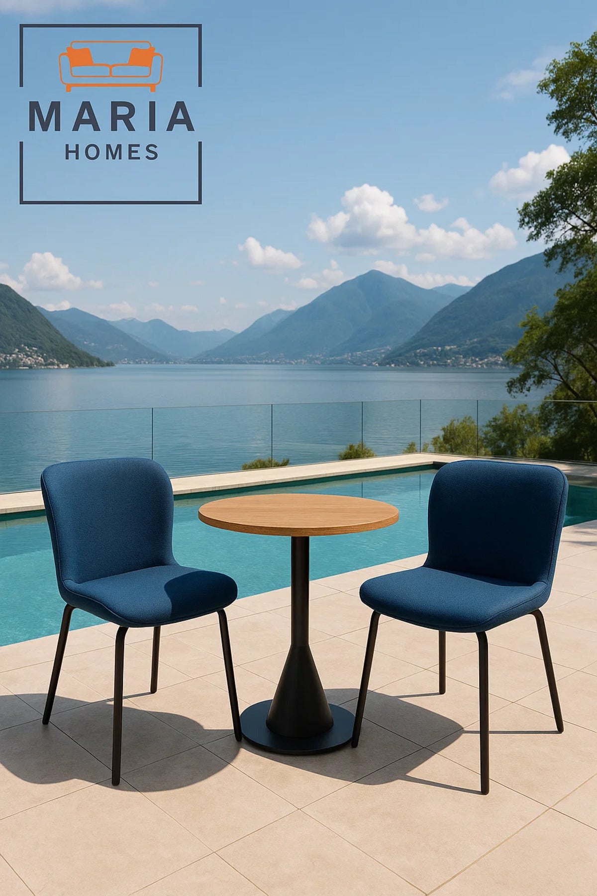 Modern Blue Fabric Dining Chair Ð Upholstered Seat with Black Metal Legs for Home, Office, or CafŽ