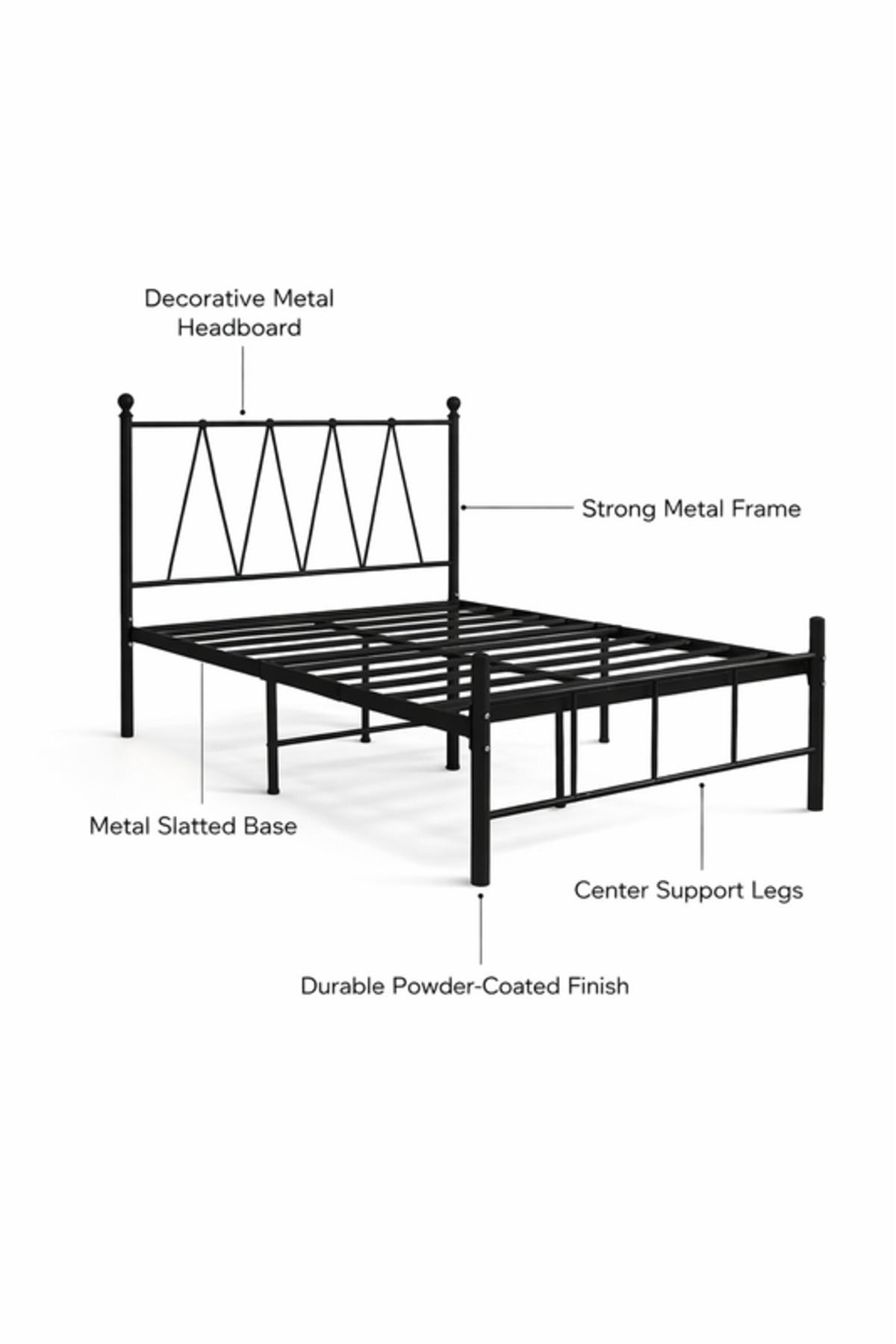 Black Metal Bed Frame modern design that fits well in bedrooms of different styles
