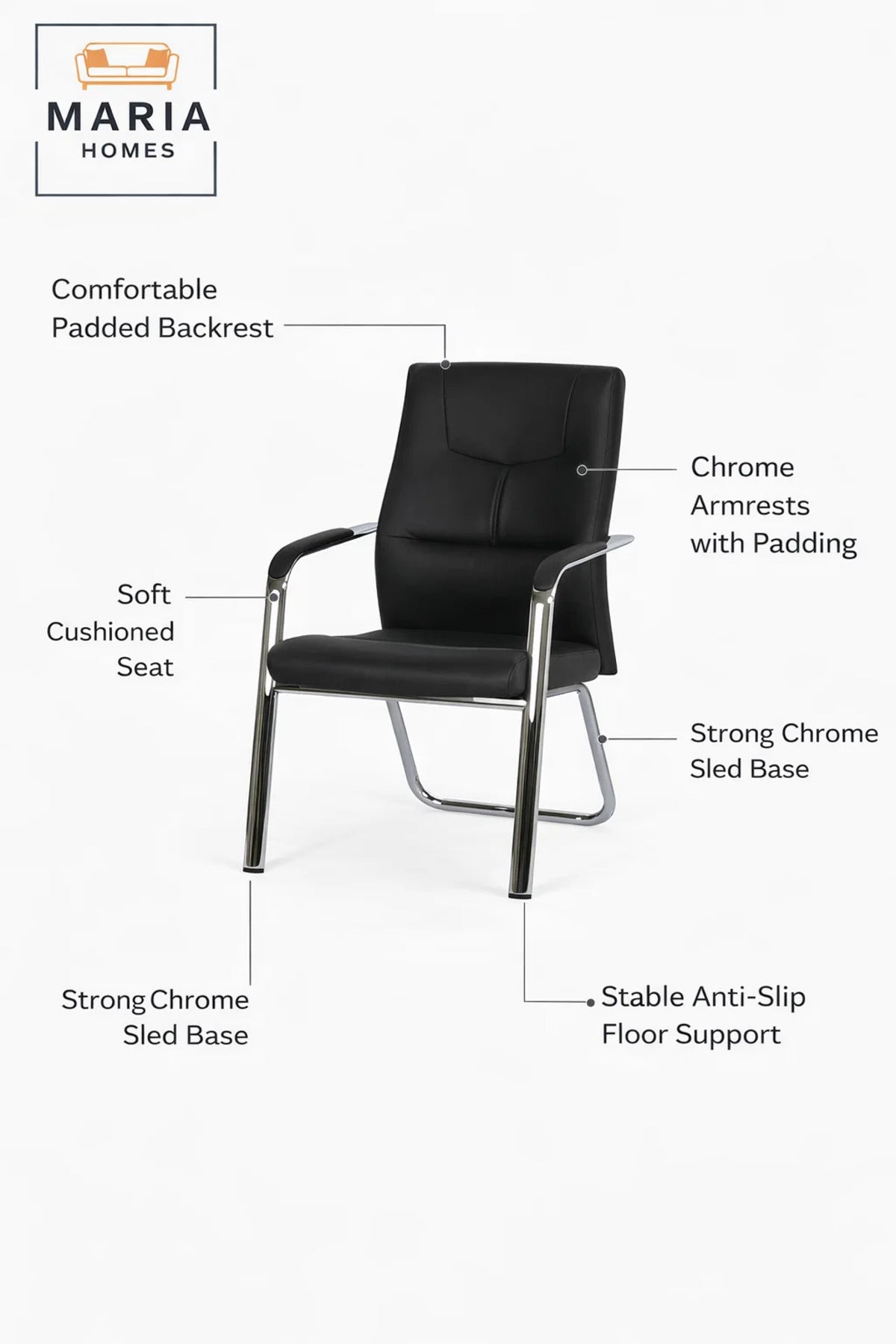 Black Visitor Chair with Armrests Ð Comfortable Office Guest & Meeting Chair