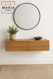 Wall-Mounted coffee console Cabinet Ð 120x40x30 cm, Brown Finish
