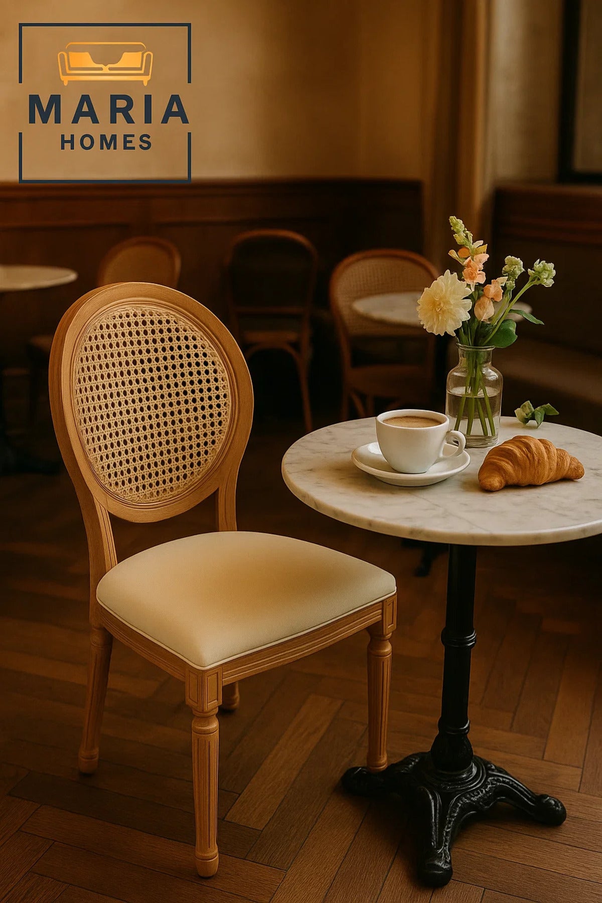 Vintage Rattan Back Dining Chair