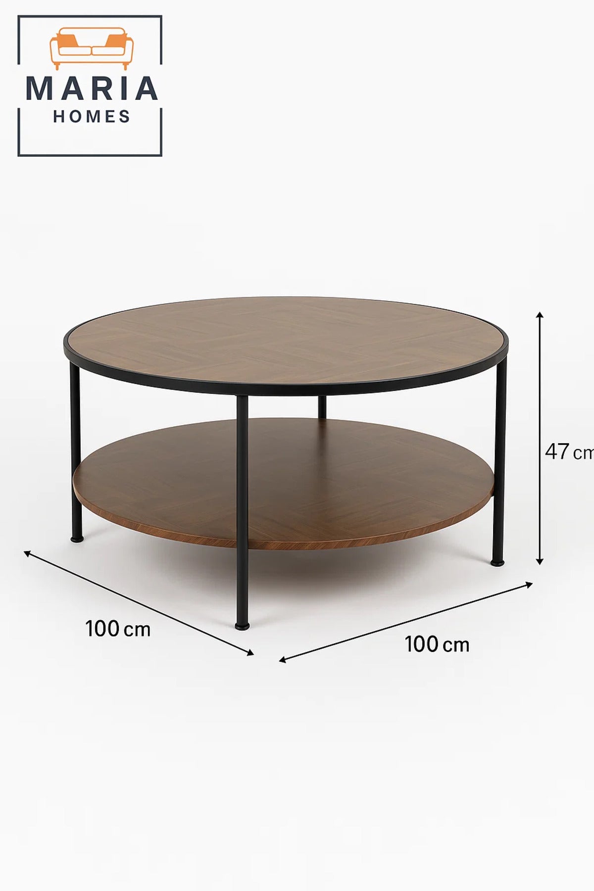 Large chevron finish coffee table with extra storage shelf