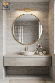 Round Framed Wall Mirror 60 cm with Slim Decorative Border, Modern Circular Mirror for Bathroom, Bedroom, Vanity, Hallway, Living Room and Entryway