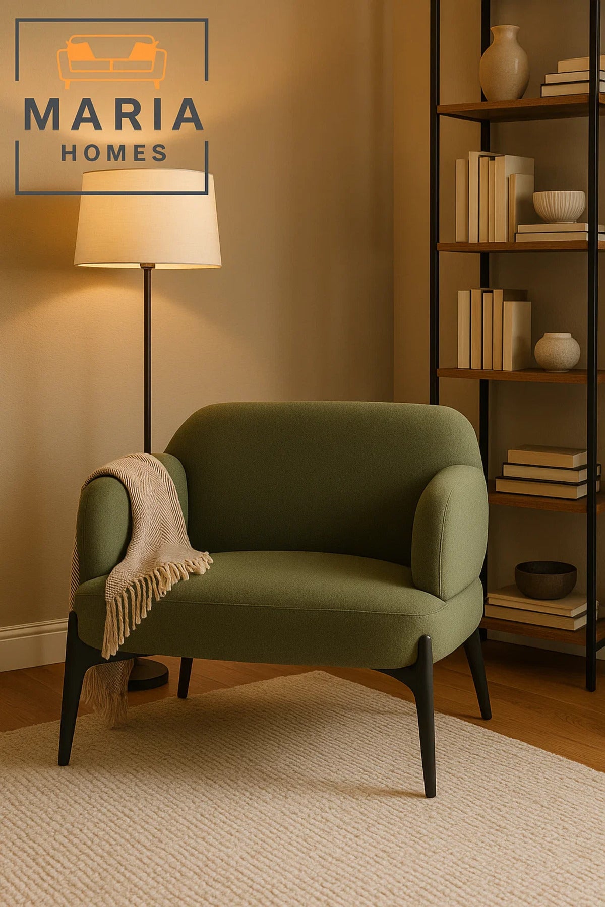 Modern Olive Green Accent Chair