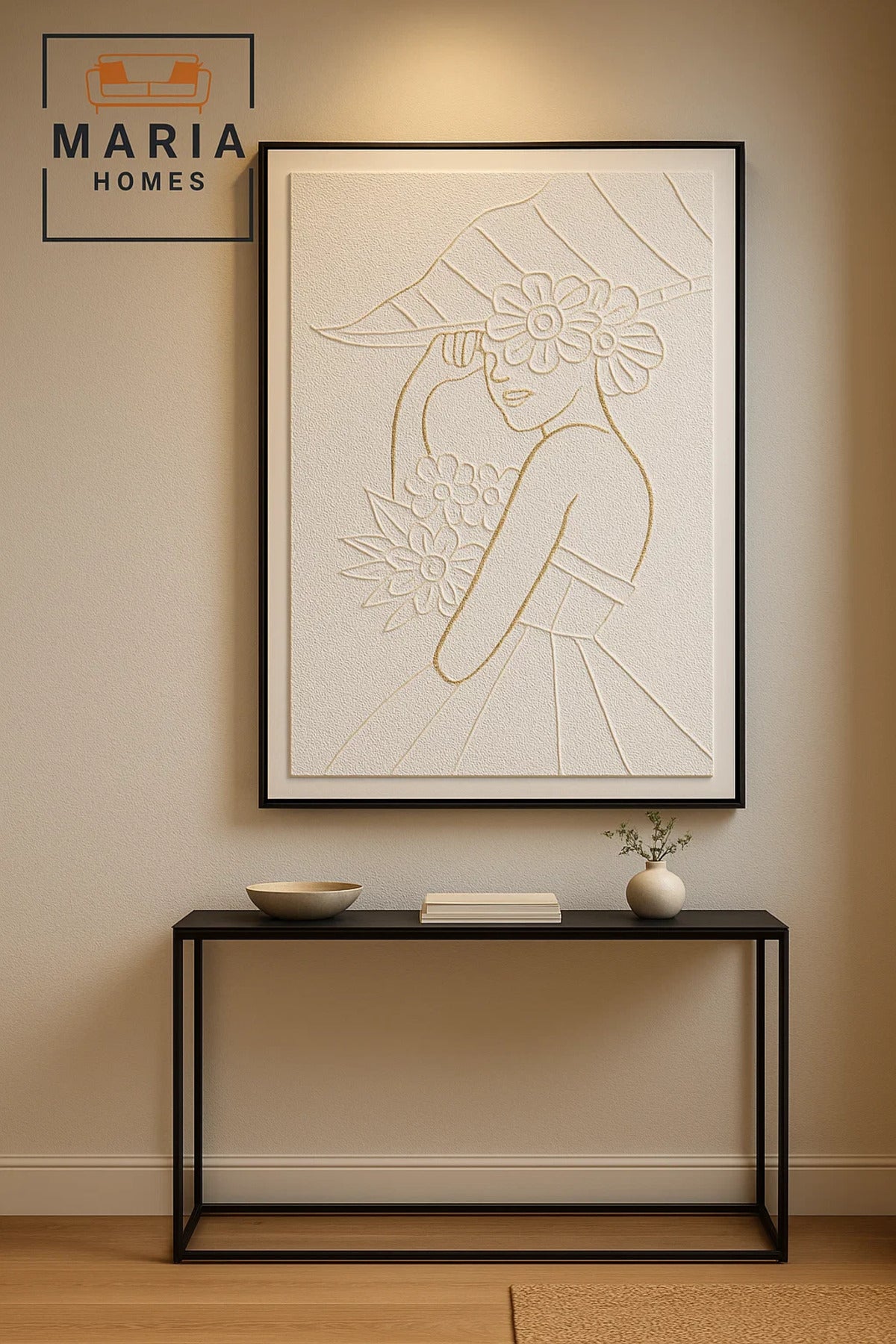 Modern Wall Art 150_100 Ð Abstract Frame & Luxury Embossed Woman Wall Decor