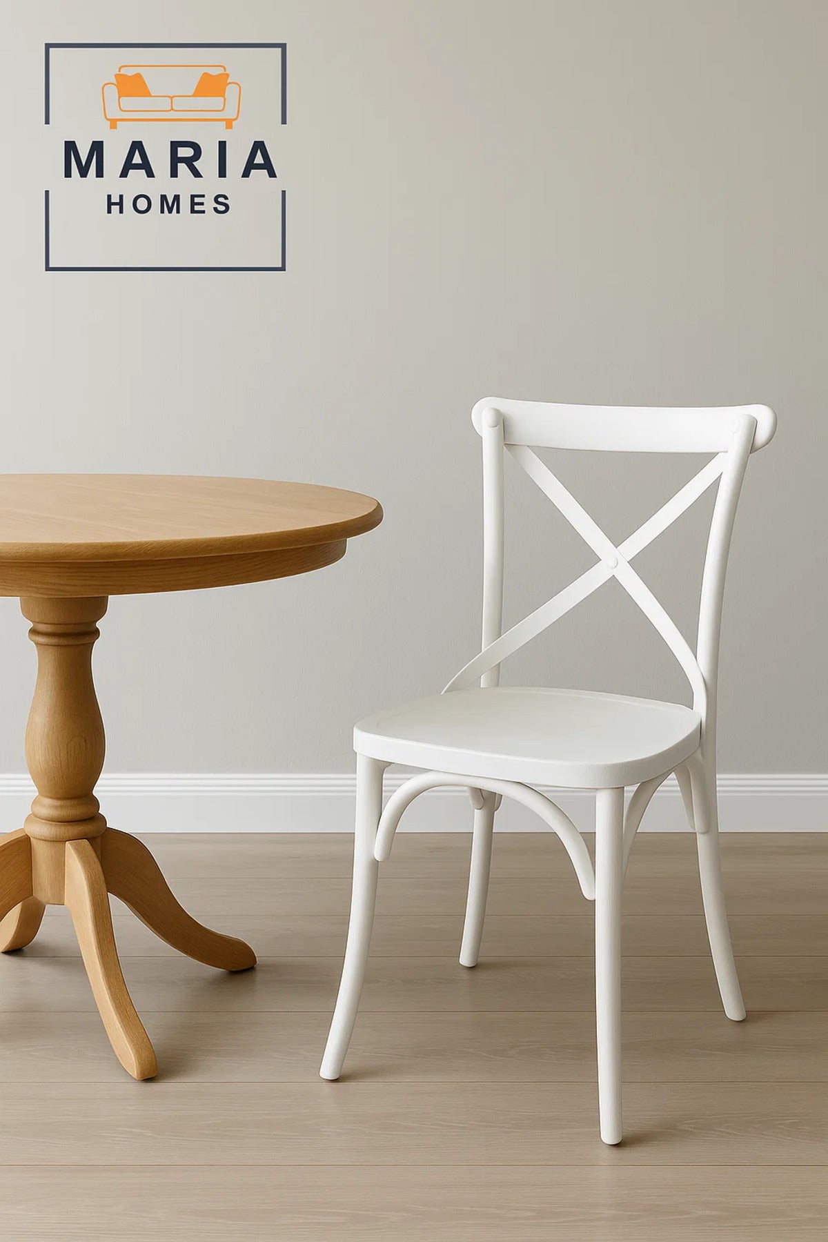 White Cross Back Dining Chair Ð Elegant Plastic Chair for Home, Restaurant, Garden or Event Use