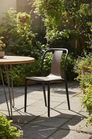 Stylish Grey Plastic Chair with Black Frame, Ergonomic Design, 88x41x47 CM