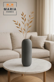 Modern Grey Decorative Vase Ð Tall Ceramic Table Vase for Home and Office Decor