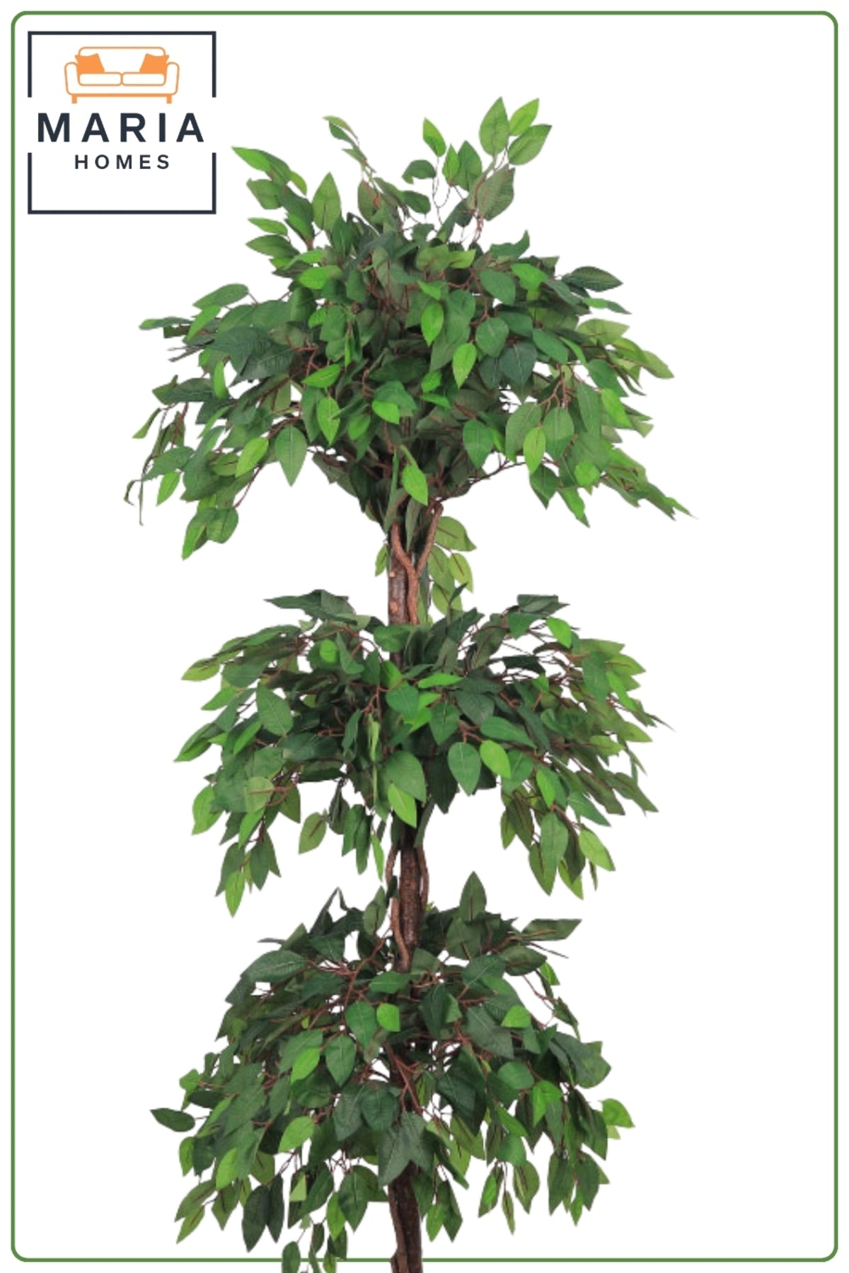 Artificial Ficus Tree 190 cm with Marble Design Pot – Tall Indoor Decorative Plant