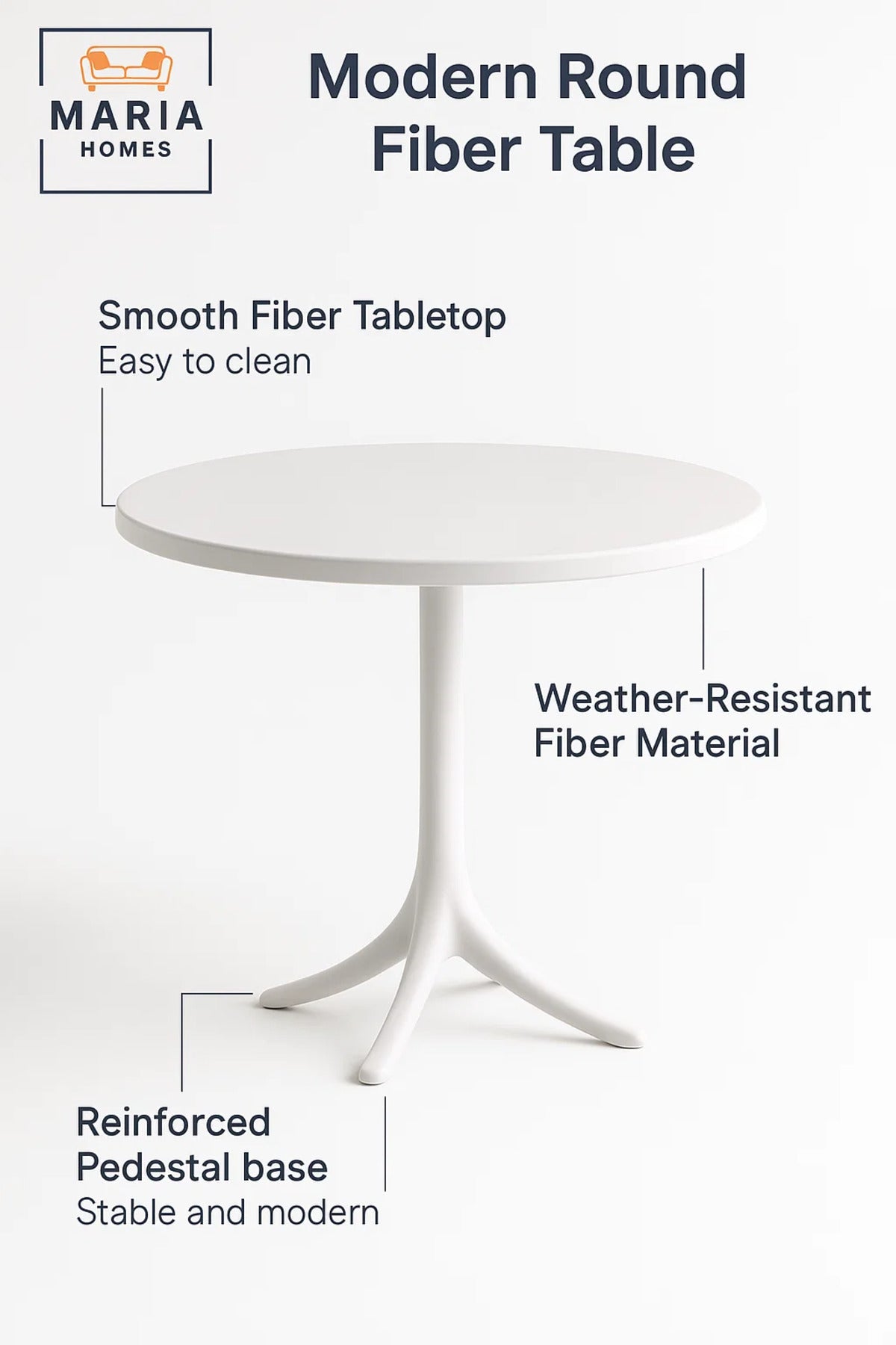 Round White Plastic Dining Table √ê Modern Outdoor, Garden, Patio & Caf≈Ω Furniture 70_70_75 cm