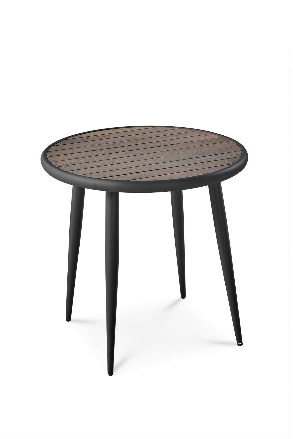 Modern Brown and Black Round Cafe Table 70x70x75 cm Outdoor Indoor Dining Table