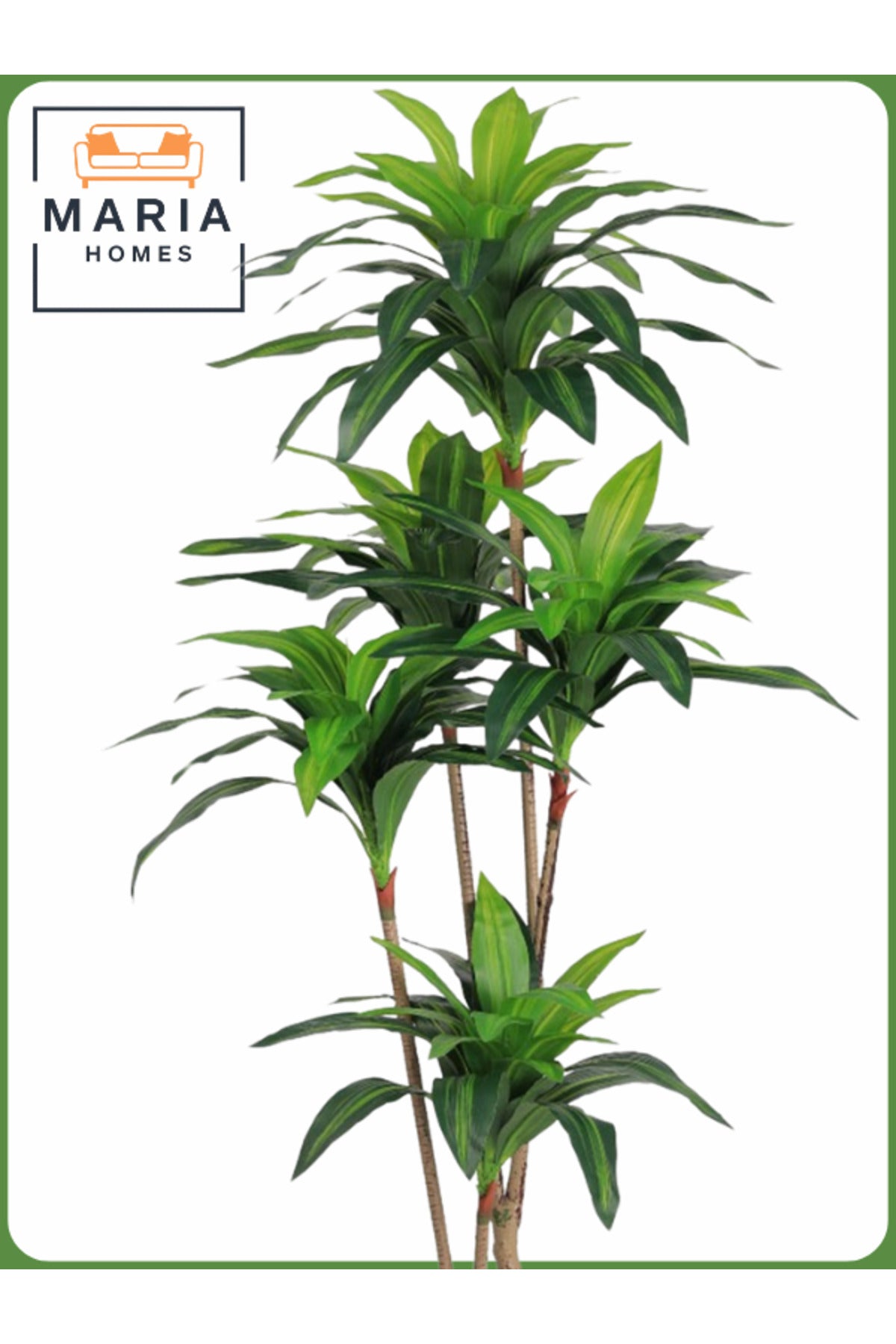 Artificial Corn Leaf Tree 180 cm – Indoor Faux Plant with White Pot