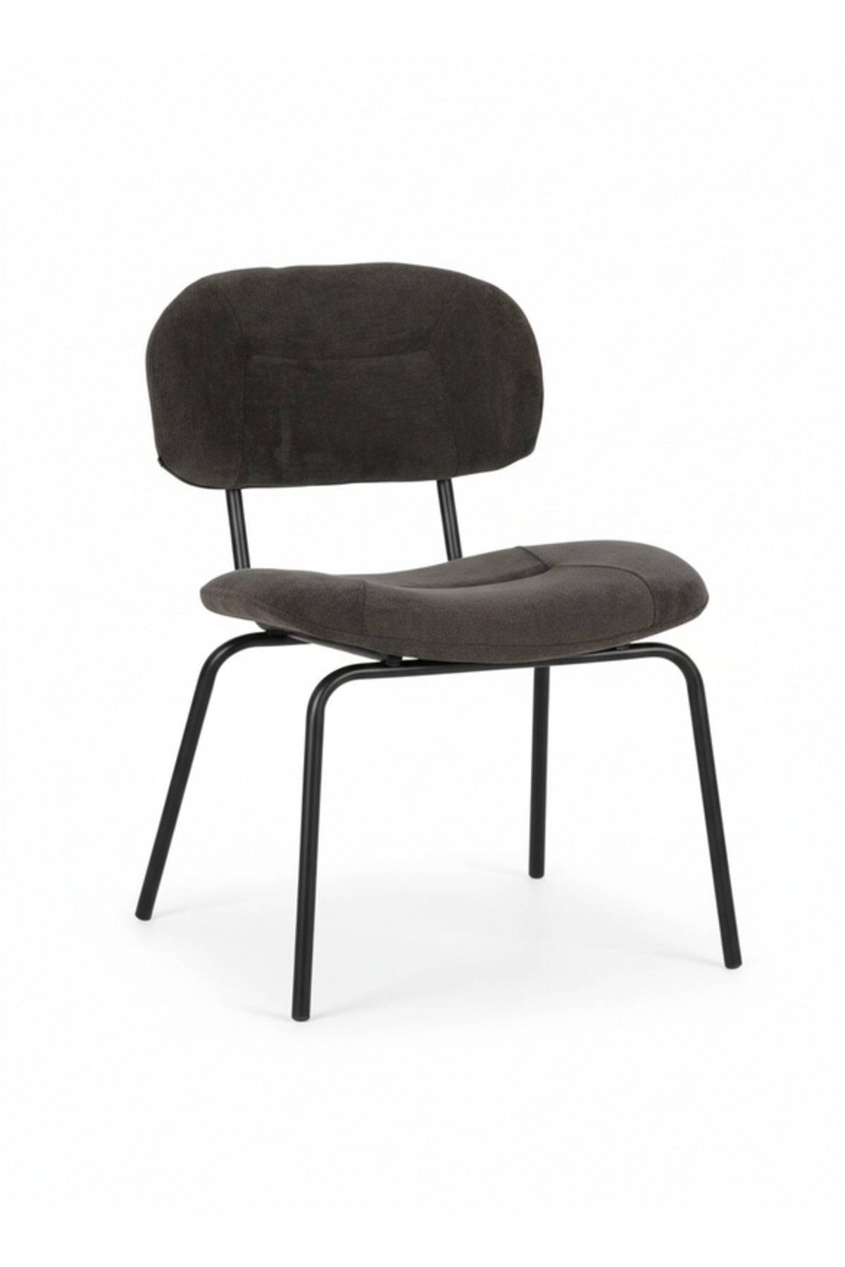 Modern Black Velvet Dining Chair with Black Metal Legs Comfortable Dining Room Chair