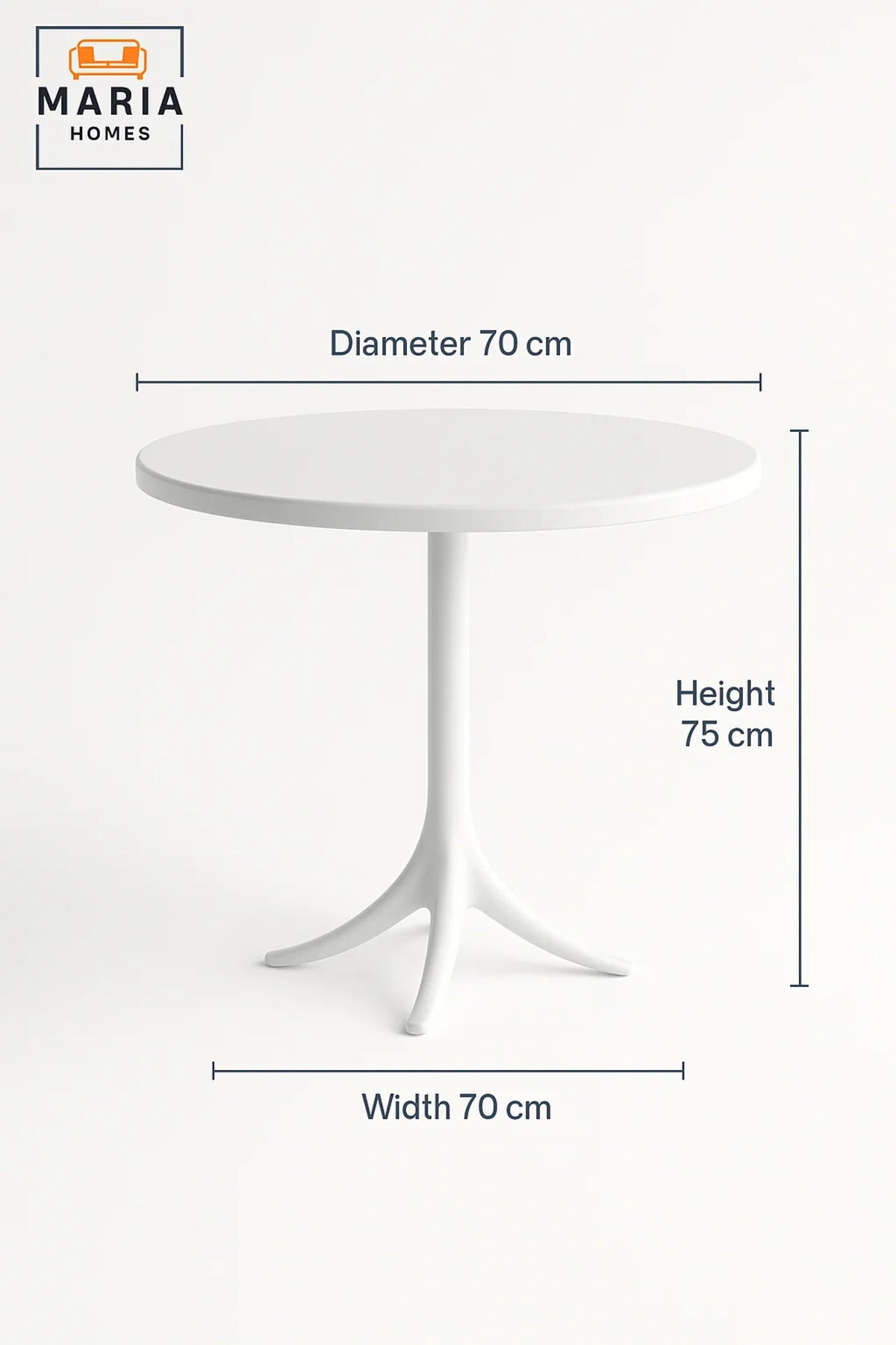 Round White Plastic Dining Table √ê Modern Outdoor, Garden, Patio & Caf≈Ω Furniture 70_70_75 cm