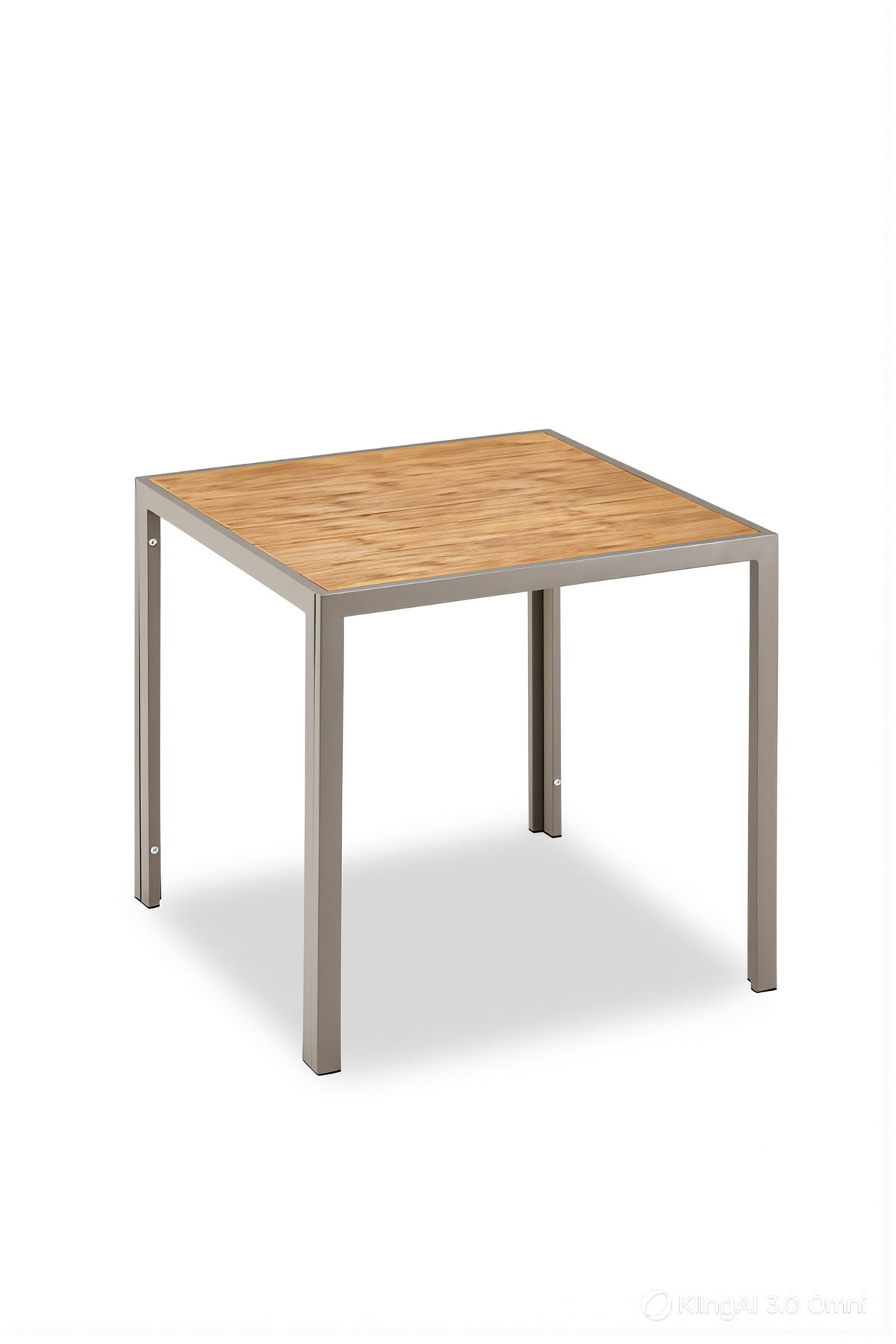 Modern Square Dining Table 80x80x75 | Light Wood Top | Metal Frame Indoor Outdoor Use