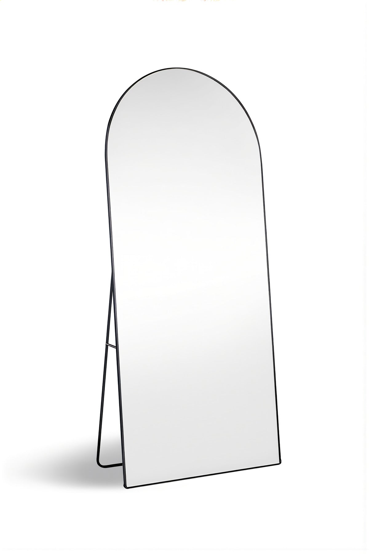 Furniture Black Arched Floor Mirror 160x50cm Modern Full Length Standing Mirror for Home