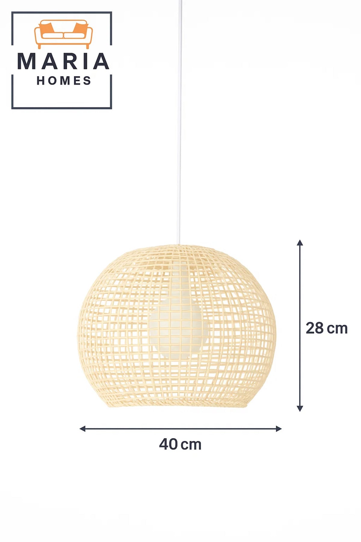 Globe-Shaped Woven Rattan Pendant Light