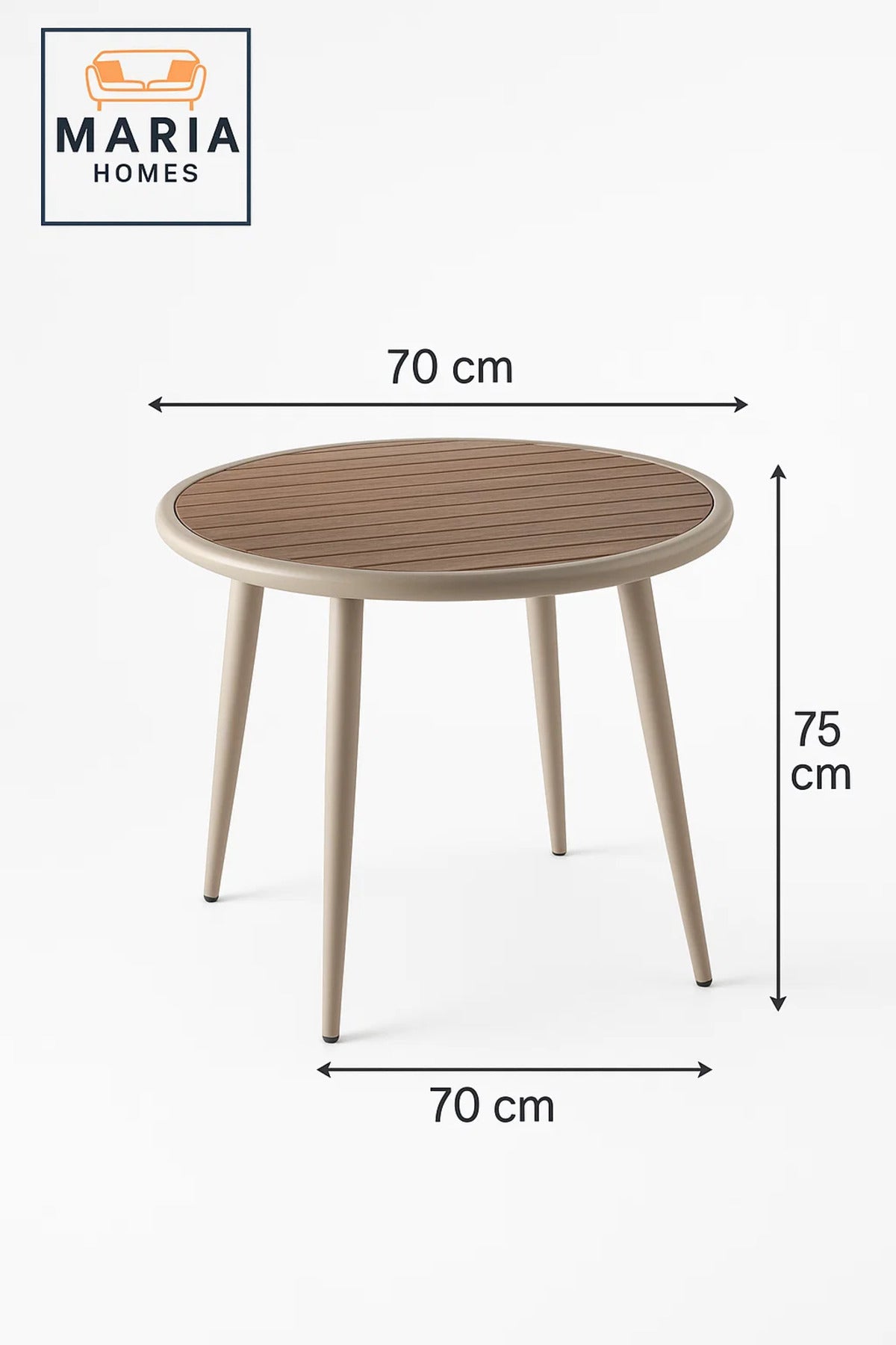 Modern Round Outdoor Table | Patio, Garden, Balcony, Dining, Caf≈Ω Furniture Durable Design