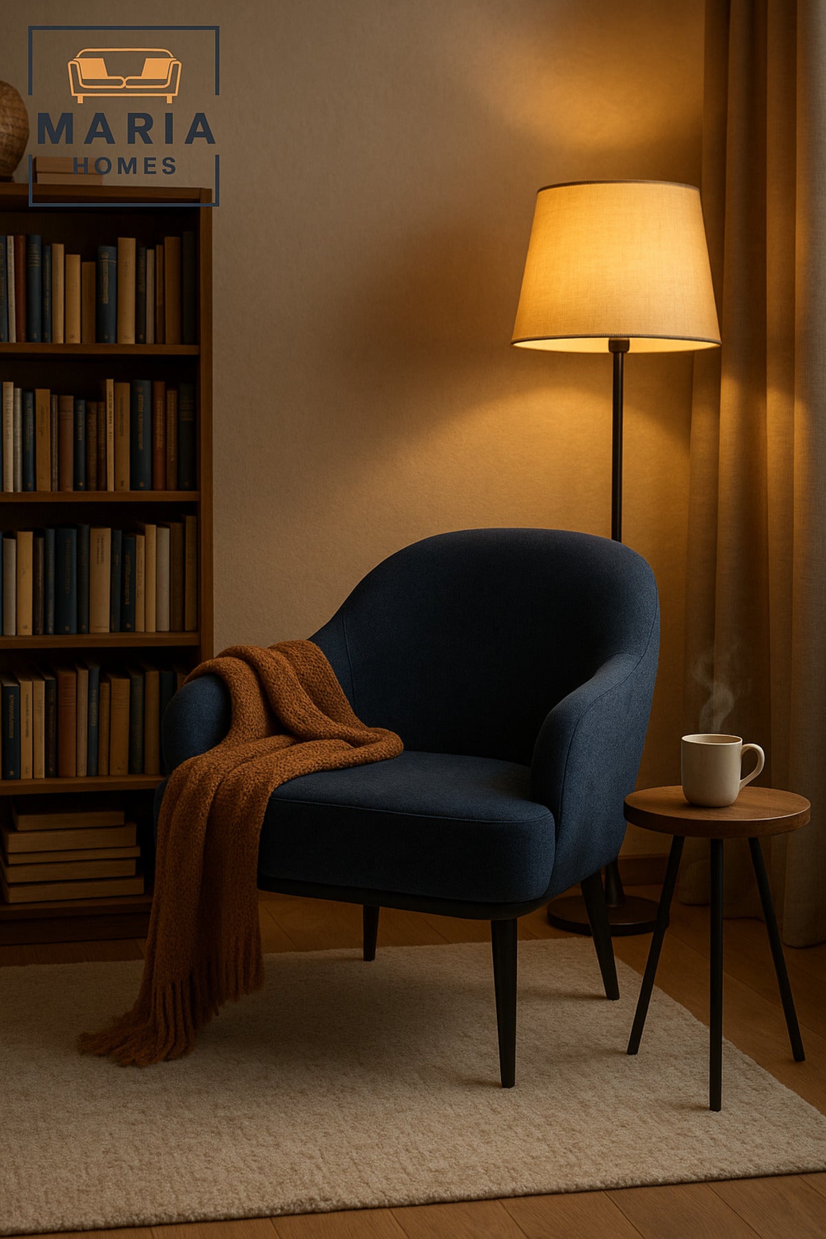 Blue Accent Armchair Ð Modern One-Seater Lounge Chair