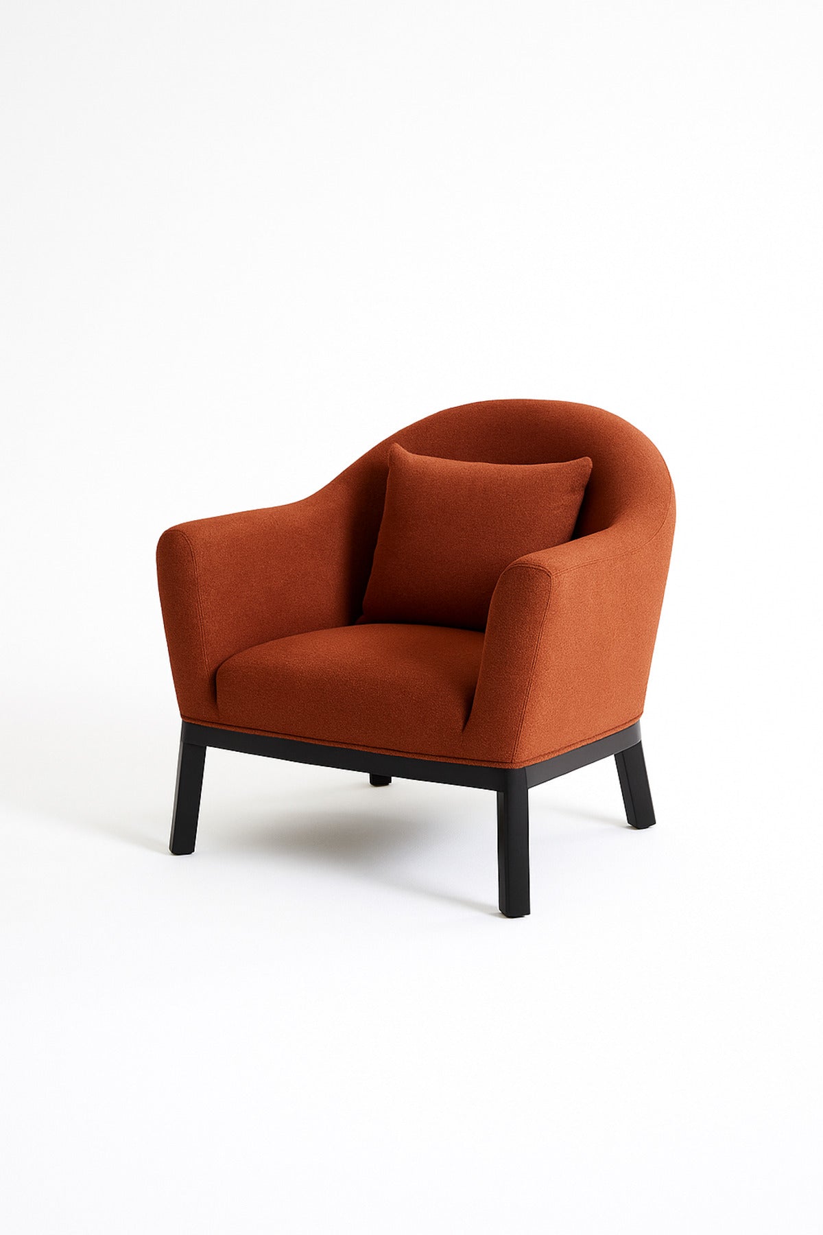 Orange Fabric Armchair Ð Modern Single Seater Lounge Chair with Cushion for Living Room & Bedroom