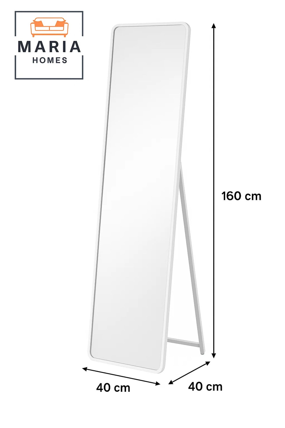 Slim Full-Length White Standing Mirror Ð Modern Frame Dressing Mirror for Bedroom or Hallway
