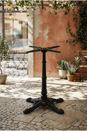 70 cm Ornate Metal Pedestal Table Base with Four-Leg Support and Top Mounting Bracket, Decorative Stand for Café, Bistro and Restaurant Tables
