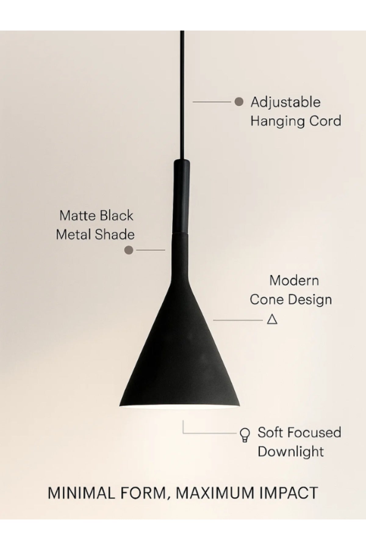Modern Black Pendant Light Ð Minimalist Hanging Lamp for Dining & Living Room