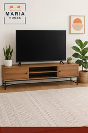 Industrial Brown Wood TV Stand with Metal Frame Ð 180x40x50 cm Modern Entertainment Unit