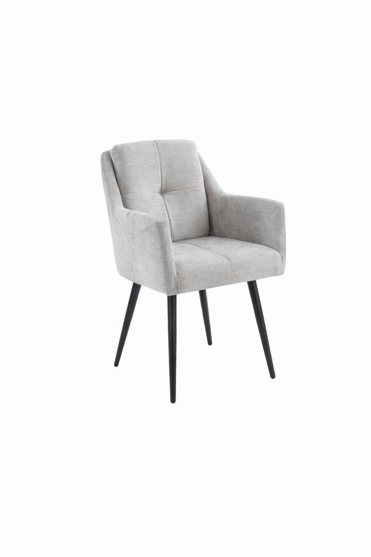 Light Grey Armchair with Black Legs, 86x50x44 CM light grey armchair Dining Room Chair