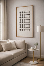 Geometric Natural Wood Wall Art with Wooden Frame Modern Decorative Panel geometric
