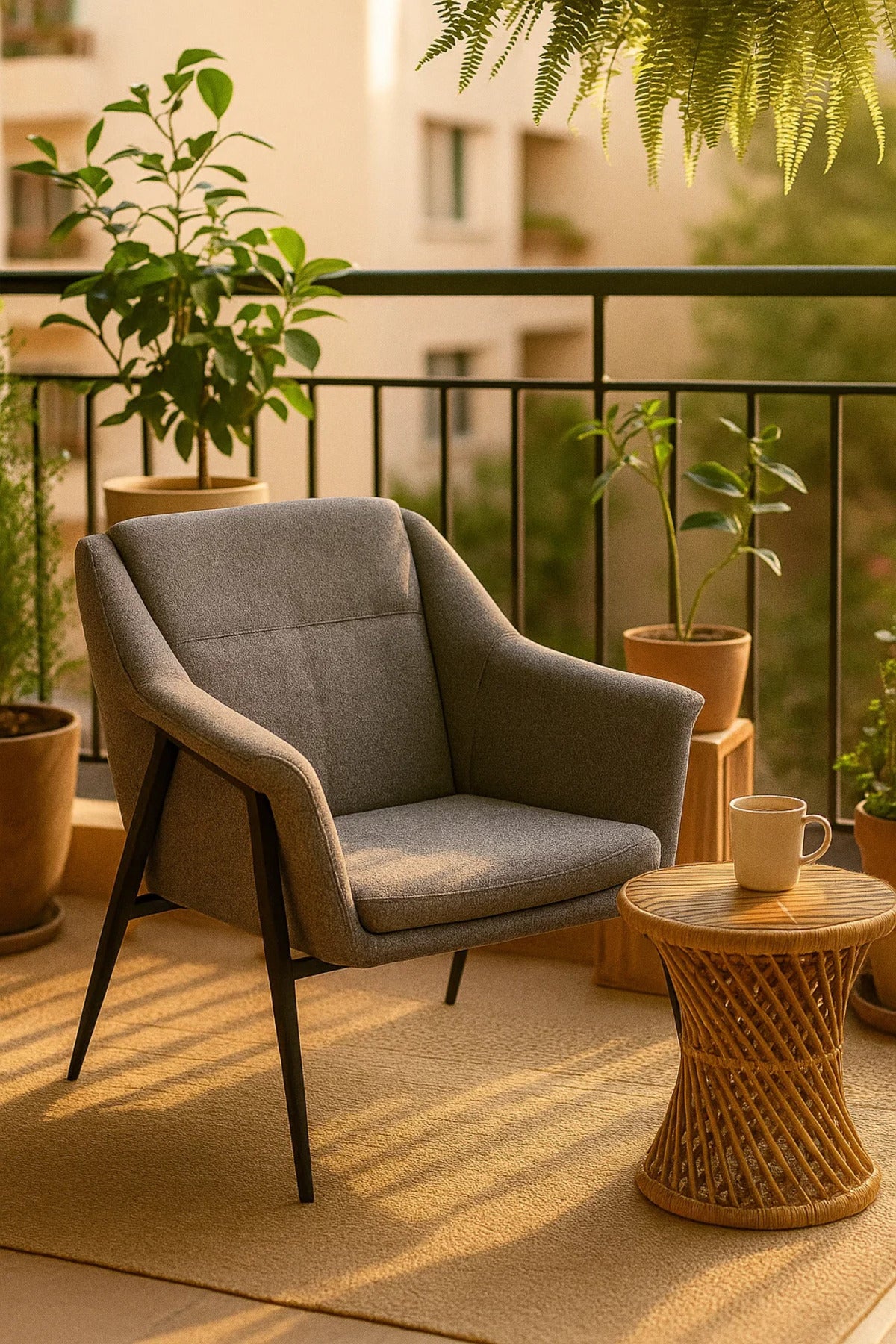 Modern Armchair with Metal Legs, Elegant Comfortable Accent Chair for Living Room