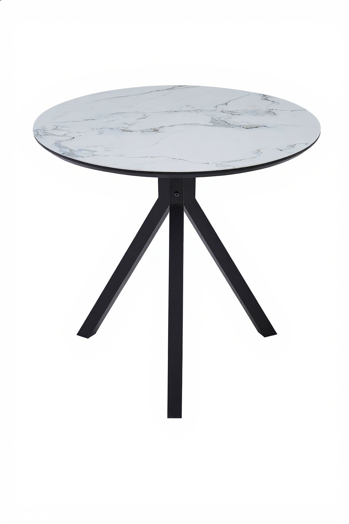 Round White Marble Dining Table √ê Modern Caf≈Ω, Restaurant, Office & Home Metal Furniture 80_80 cm