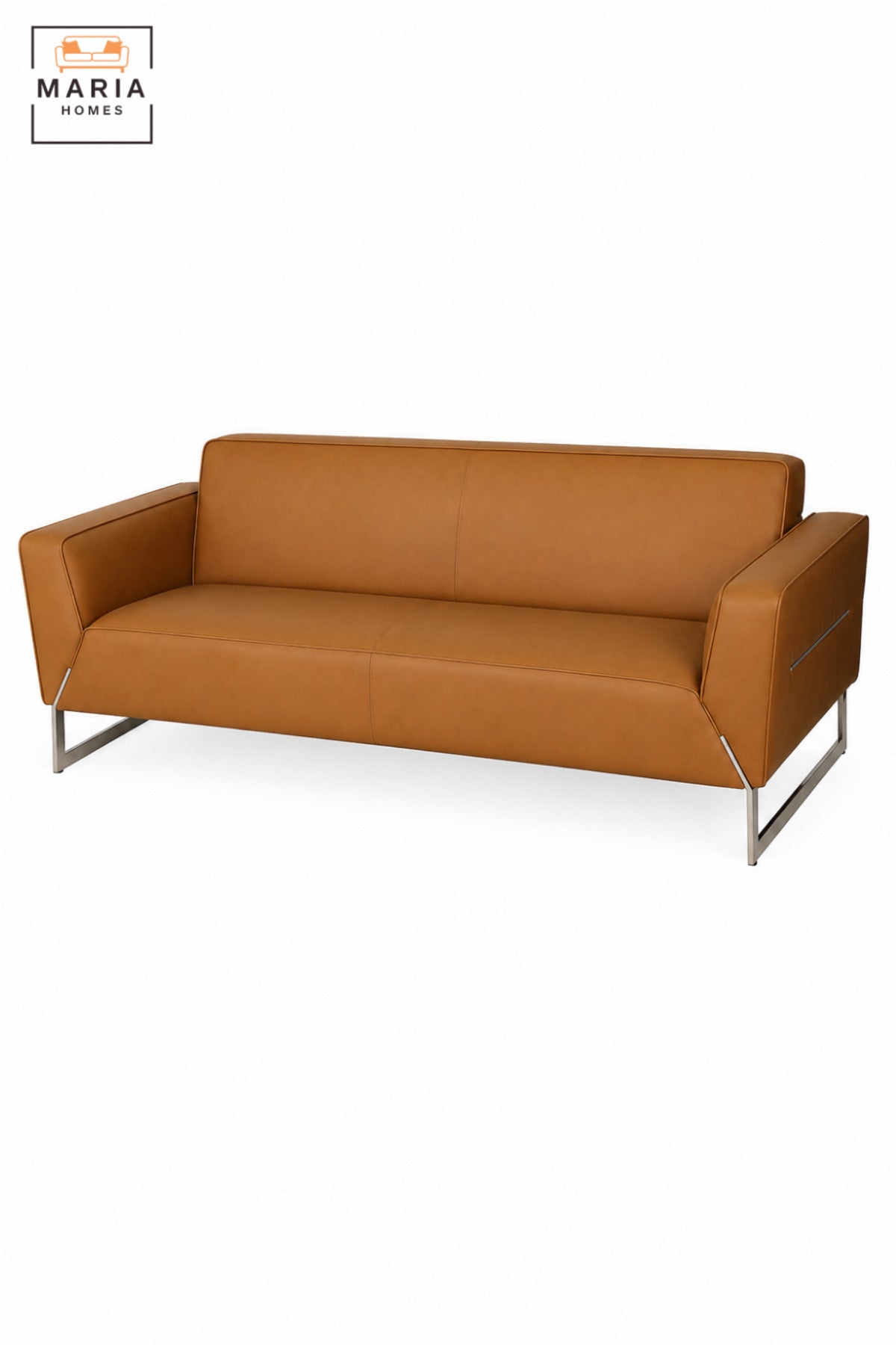 Modern 3 Seater Upholstered Sofa with Padded Armrests | Contemporary Couch for Living Room, Office, Reception, Lounge & Waiting Area