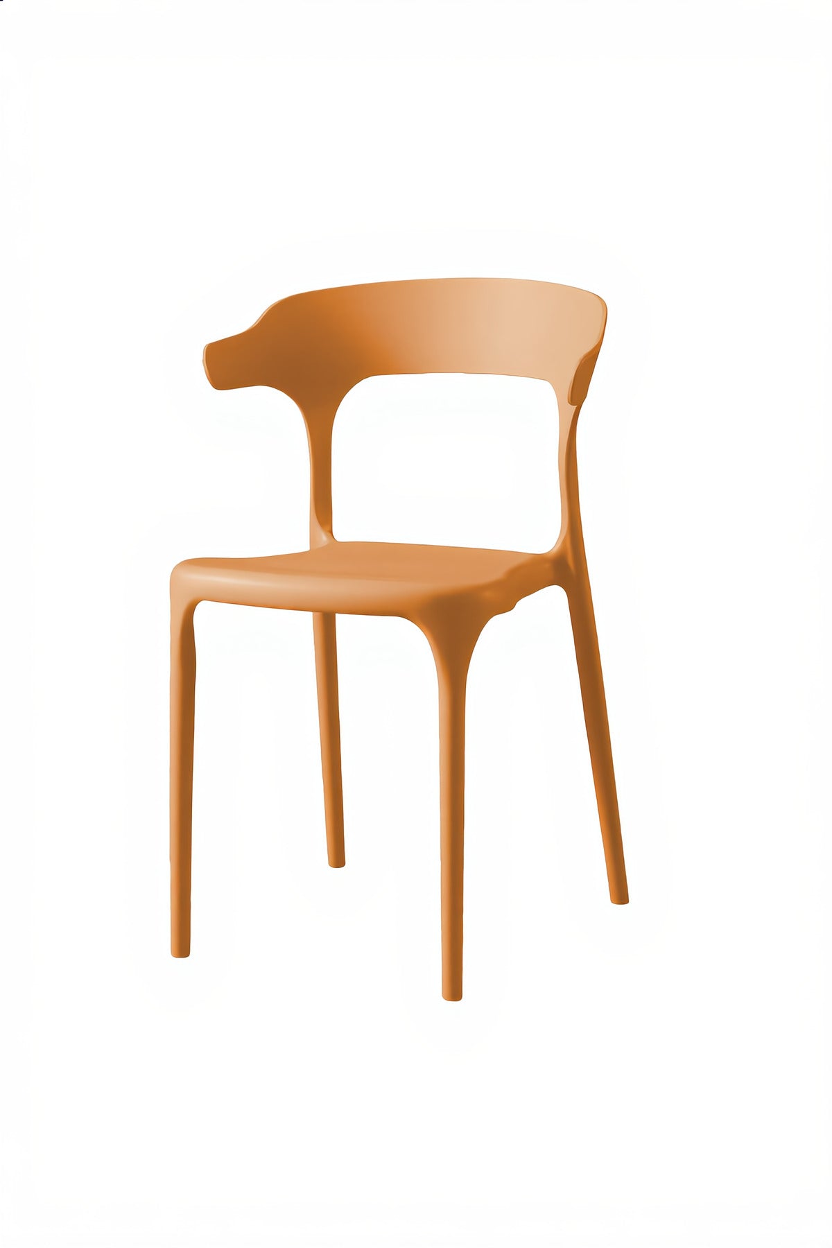 Camel Plastic Dining Chair √ê Modern Lightweight Armless Chair for Indoor and Outdoor Seating