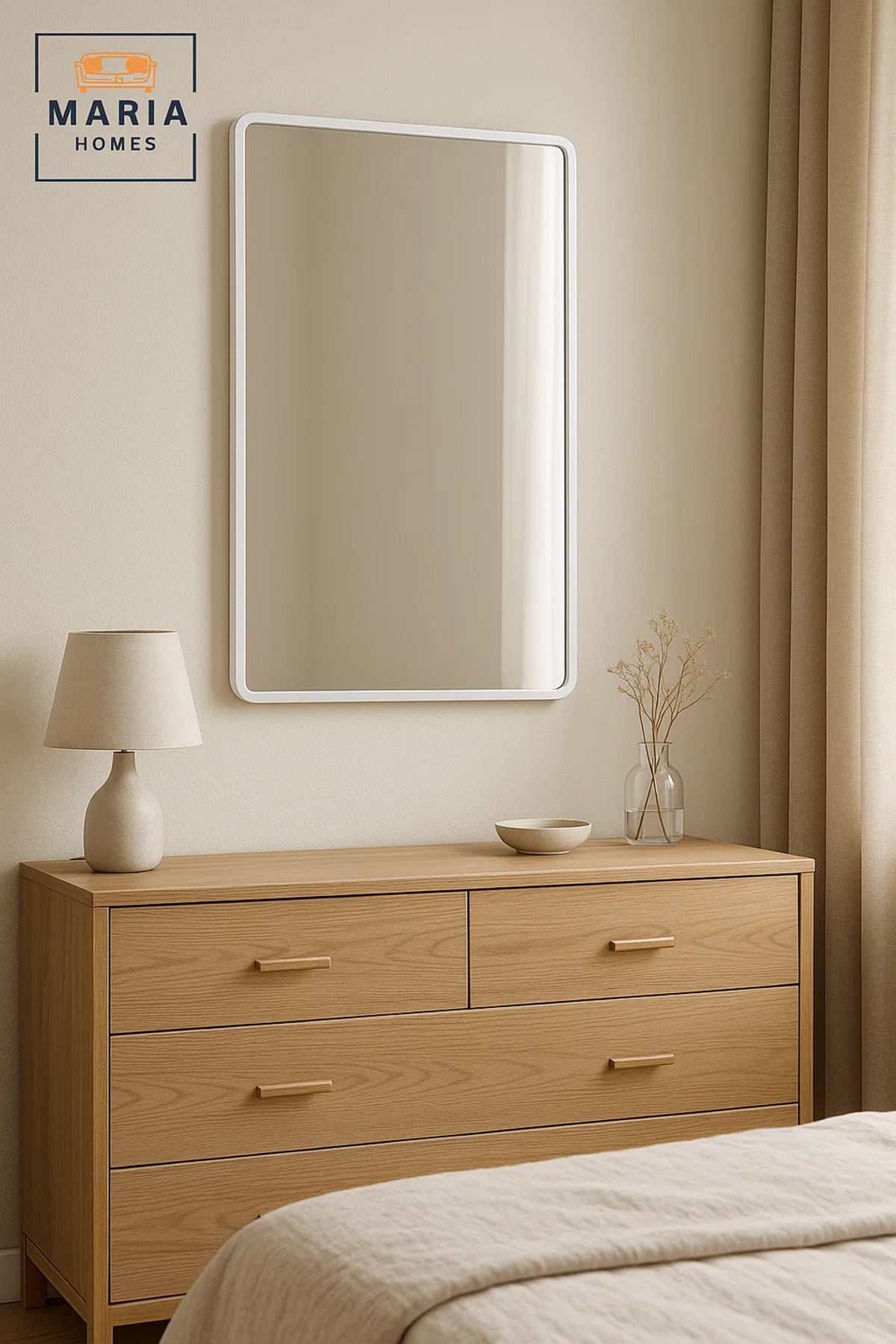 Elegant White Wall Mirror for Bathroom Bedroom Living Room Dressing & Home D≈Ωcor √ê 100_60 cm