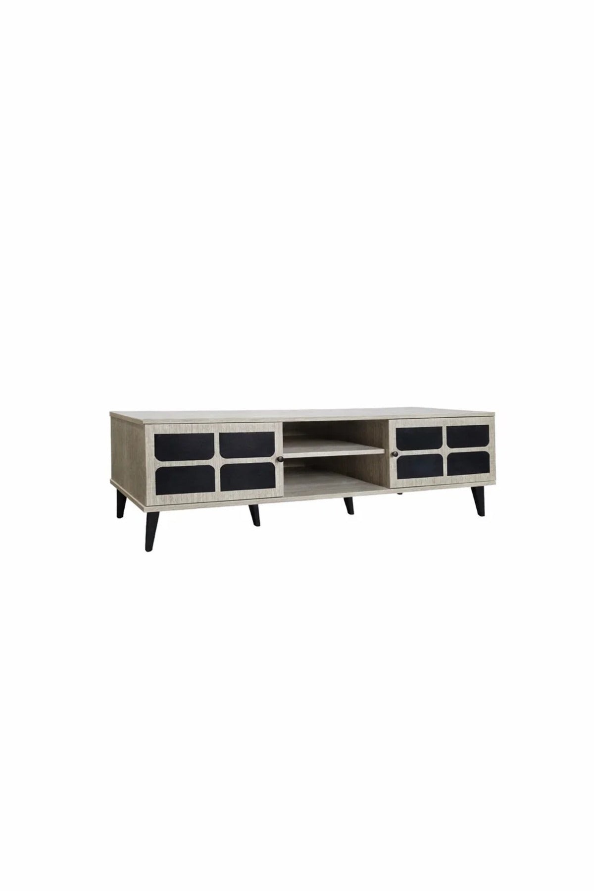 Beige TV Stand √ê 160x40x45 cm Modern Plasma Table with Cabinets & Shelves