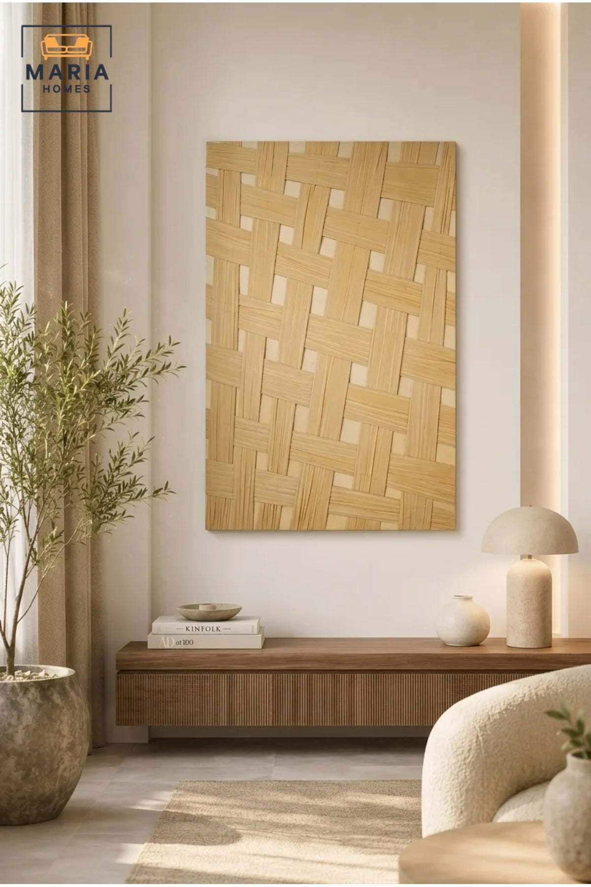Natural Woven Pattern Wall Art √ê Textured Abstract Decorative Panel for Modern Interiors